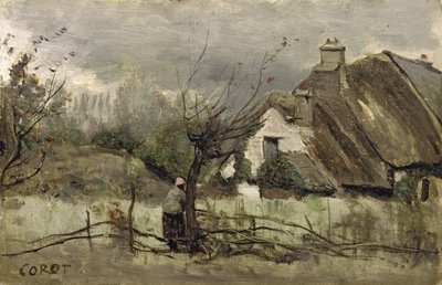 Cabana de palha na Picardia de Jean Baptiste Camille Corot