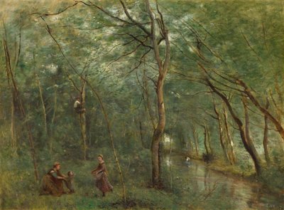 Os coletores de enguias, 18601865. de Jean-Baptiste-Camille Corot