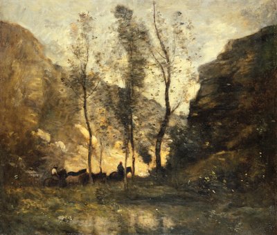 Os contrabandistas, c.1871-72 de Jean-Baptiste-Camille Corot