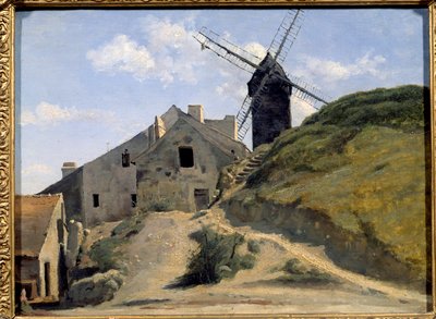 O moinho da galeta em Montmartre. Pintura de Camille Corot (1796-1875) de Jean Baptiste Camille Corot