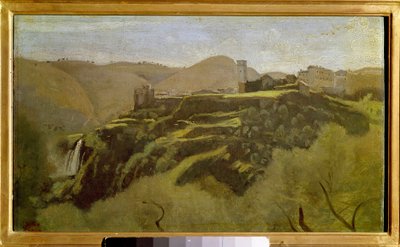 Vista do castelles por Tivoli Pintura por Camille Corot (1796-1875) Sol do século XIX. 0,26x0,41 m . de Jean Baptiste Camille Corot