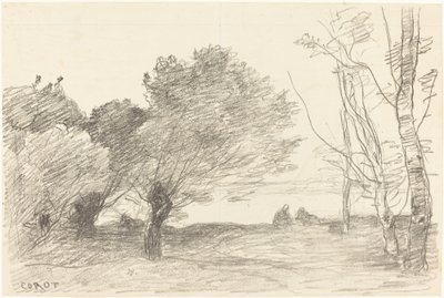 Salgueiros e álamos brancos (Saules et peupliers blancs) de Jean-Baptiste-Camille Corot