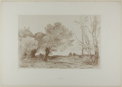 Weiden und weiße Pappeln von Jean-Baptiste-Camille Corot