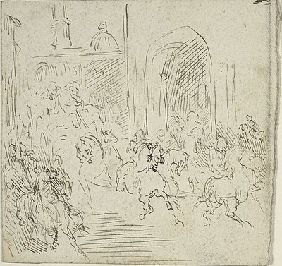 Cena equestre numa cidade de Jean Baptiste Carpeaux