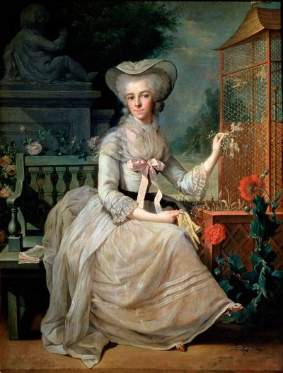 Jovem senhora em uma gaiola, 1784 de Jean Baptiste Charpentier the Elder