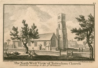 A, noroeste, vista, de, igreja tottenham, londres de Jean Baptiste Claude Chatelain