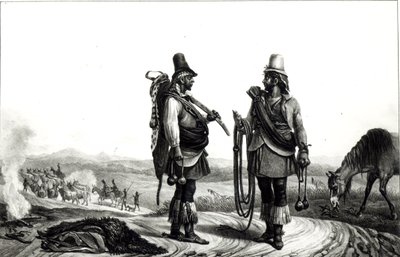 Índios charruas da &39;Viagem pitoresca e histórica no Brasil&39;, gravada por C. Motte de Jean Baptiste Debret
