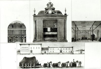 Procissão Funerária e Monumento do Imperador Leopoldo, de &39;Viagem Antiguidade e Histórica no Brasil&39;, de Jean Baptiste Debret