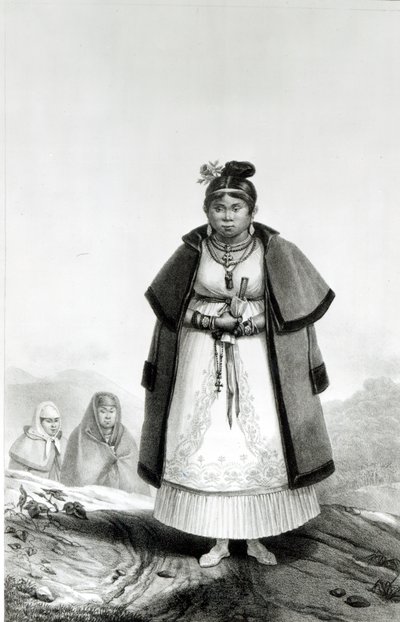 Mulheres Gouaranis indo à missa no domingo, de &39;Quaint and Historical Travel in Brazil&39;, de Jean Baptiste Debret