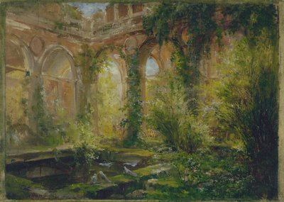 Ruínas da Cour des Comptes: a sala das festas, ca. 1875 (óleo) de Jean Baptiste Edmond Allouard