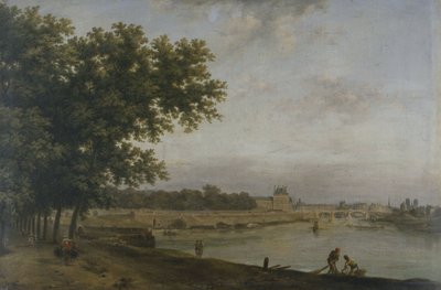 As Tulherias e o Pont Royal, vistos do Cours-la-Reine, em 1783 (óleo sobre tela) de Jean Baptiste Genillion