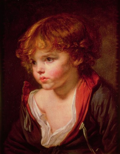 Um rapaz de cabelo loiro com uma camisa aberta de Jean Baptiste Greuze