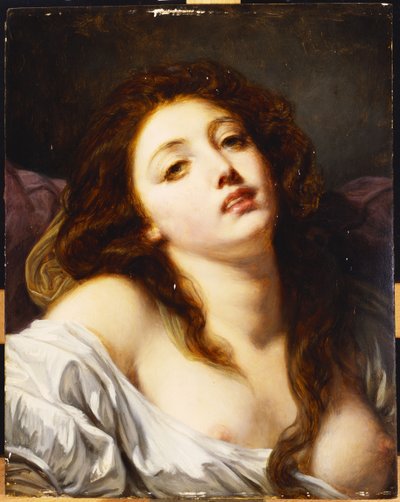 Uma jovem, comprimento do busto de Jean Baptiste Greuze