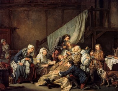 Os Frutos da Boa Educação (O Paralítico). 1763 de Jean Baptiste Greuze