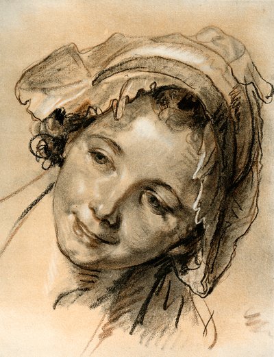 Estudo principal de uma menina de Jean Baptiste Greuze
