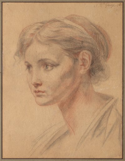 Cabeça de uma menina, 1763. de Jean Baptiste Greuze