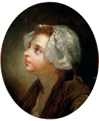Cabeça de uma menina, século XVIII de Jean Baptiste Greuze