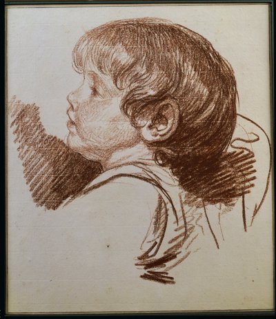 Cabeça de um garoto de perfil para o ledt de Jean Baptiste Greuze