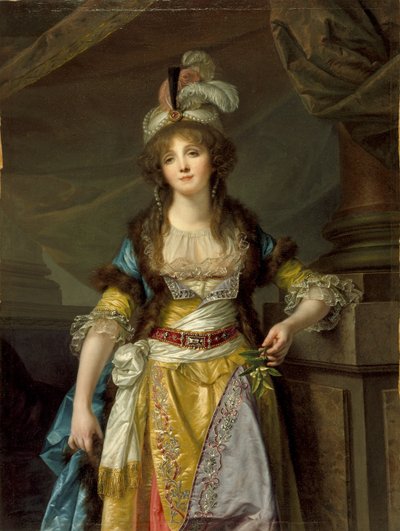 Retrato de uma senhora em turco Fancy Dress, c.1790 de Jean Baptiste Greuze