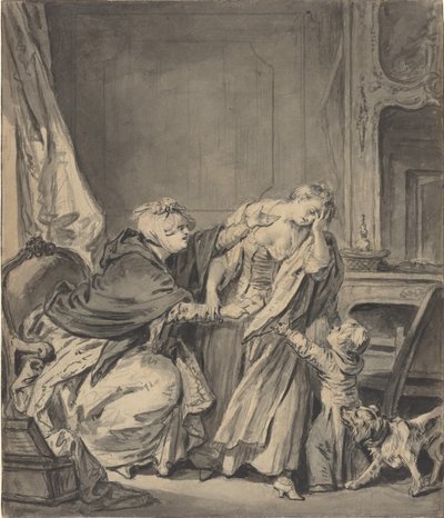 A mãe zangada de Jean Baptiste Greuze