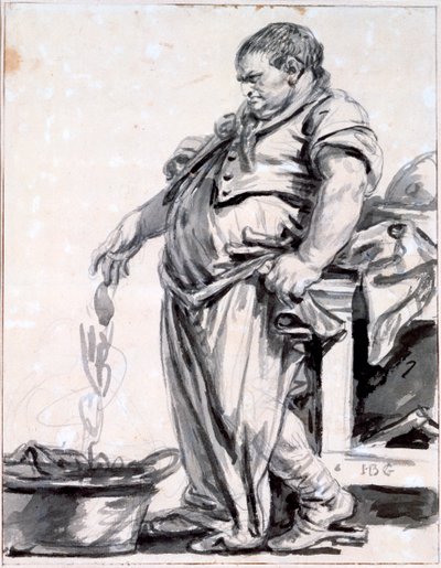 O açougueiro, c1745-1805 de Jean Baptiste Greuze