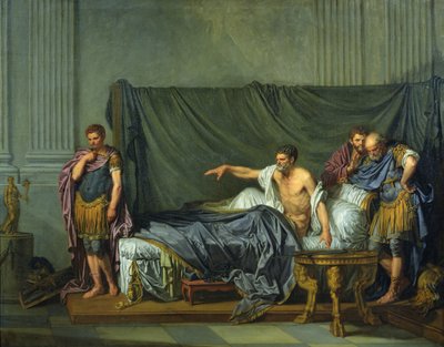 O Imperador Severus Repreendendo Seu Filho, Caracalla, por Querer Assassiná-lo, 1769 de Jean Baptiste Greuze