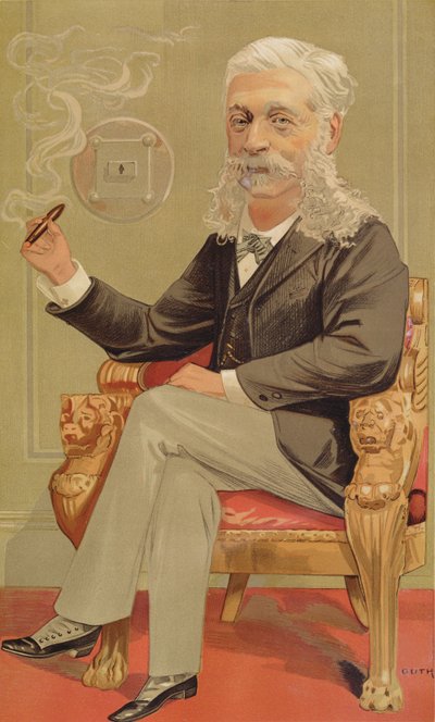 Barão Alphonse de Rothschild, ilustração de Vanity Fair, 1894 cor litho de Jean Baptiste Guth