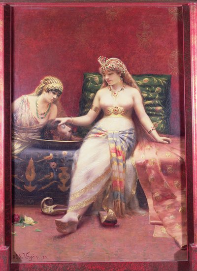 Salomé com a cabeça de João Batista, 1882 (óleo) de Jean Baptiste Hippolyte de Vergeses