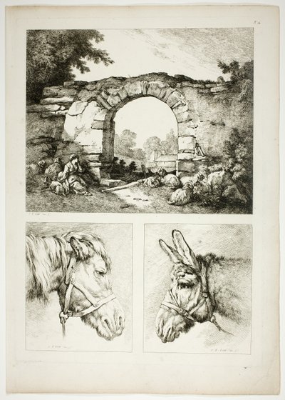 Placa Quatorze de 38 de Oeuvres de J. B. Huet de Jean Baptiste Huet