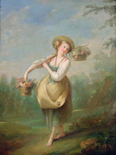 A menina de flor de Jean Baptiste Huet