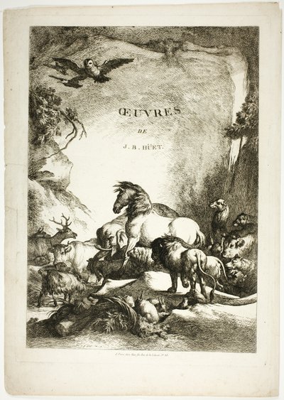 Página de rosto de Oeuvres de J. B. Huet de Jean Baptiste Huet