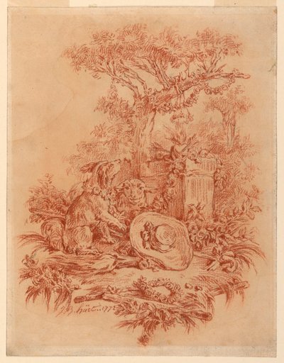 Desenho, Pastorale, 1772 de Jean Baptiste Huet