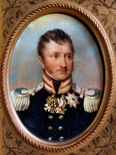 Frederick William III da Prússia - "Retrato de Frederic William III da Prússia (1770-1840) Rei da Prússia" Pintura de João Batista Isabey (1767-1855) Século XIX de Jean Baptiste Isabey