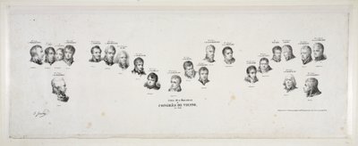 Nomes de Ministros do Congresso de Viena, 1815, pub. 1815 de Jean Baptiste Isabey
