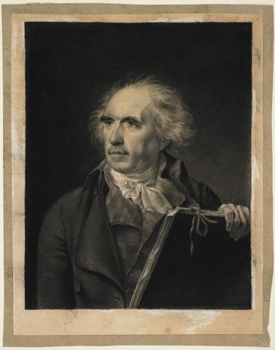 Retrato de Robert Hubert, c.1798-99 (giz preto e branco) de Jean Baptiste Isabey
