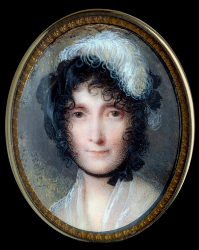 Retrato de Laetitia Bonaparte (Letizia Maria Ramolino) (1750-1836), mãe de Napoleão Bonaparte Pintura miniatura em marfim de Jean Baptiste Isabey (1767-1855) Sol do século XIX. 0,37x0,29 m - Retrato de Laetitia Bonaparte (Maria Letizia Ramolino) (1750- de Jean Baptiste Isabey