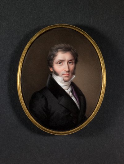 Homem com casaco escuro (esmalte sobre cobre) de Jean Baptiste Joseph Duchesne