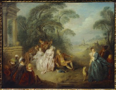 Montagem num parque Pintura de Jean Baptiste Pater (1695-1736) Século XVIII de Jean Baptiste Joseph Pater