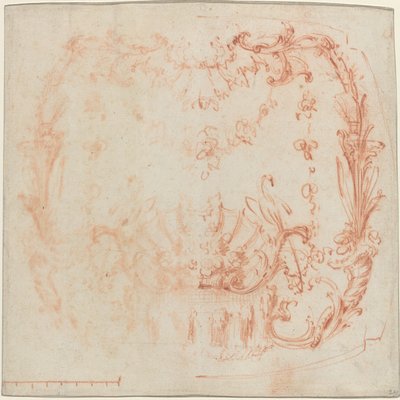 Design de parede rococó com fonte e cisnes [verso] de Jean Baptiste Joseph Pater