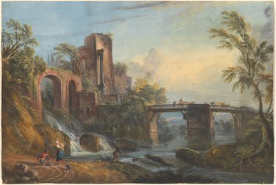 Paisagem do amanhecer com ruínas clássicas de Jean Baptiste Lallemand