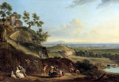 Pintura de Paisagem por Jean Baptiste Lallemand (1710-1803) de Jean Baptiste Lallemand