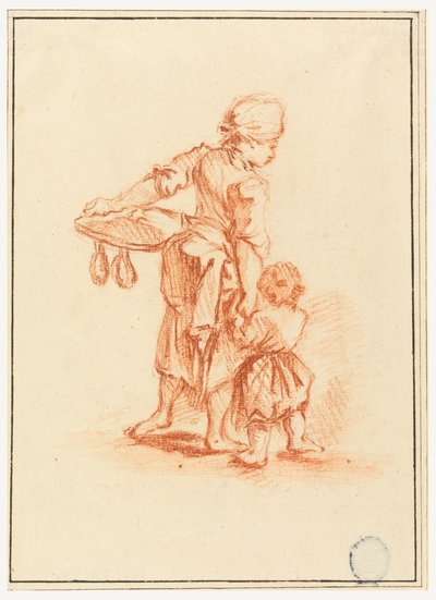 Uma mulher conduzindo uma criança de Jean Baptiste Le Prince