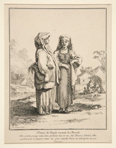 Femmes du Peuple Revenant du March? (Mulheres do Povo Voltando do Mercado) de Jean-Baptiste Le Prince