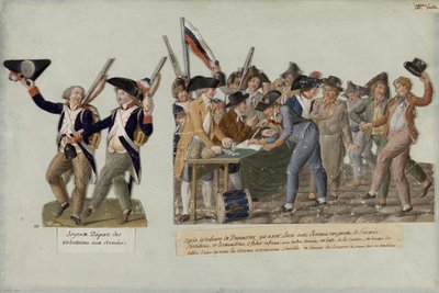 A partida dos voluntários para os exércitos revolucionários, c. 1793. de Jean Baptiste Lesueur