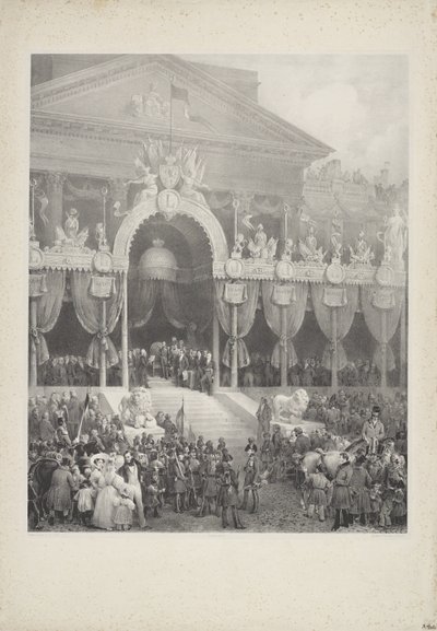 Inauguração de Leopoldo I como Rei dos Belgas, 1831 de Jean Baptiste Madou