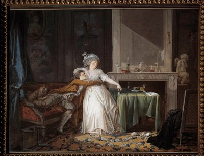 O copo partido. Pintura de Jean Baptiste Mallet (1759-1835) de Jean Baptiste Mallet