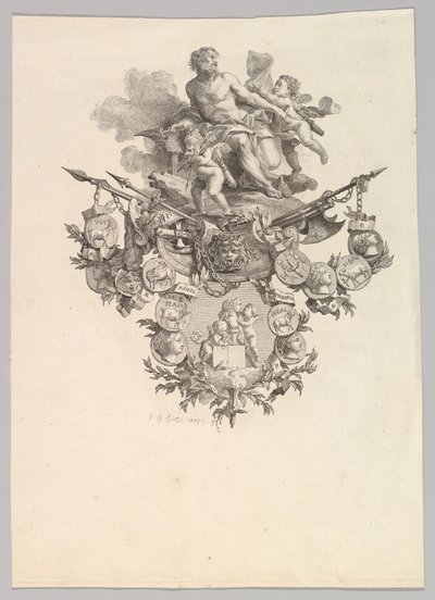 Vinheta com Hefesto e Putti, 1779. de Jean Baptiste Marie Huet