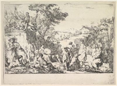 O Festival da Aldeia Festival da Aldeia no campo romano, ca. 1735-40. de Jean Baptiste Marie Pierre