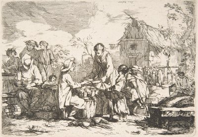 Mercado da Vila Le Marché de Village, século XVIII. de Jean Baptiste Marie Pierre