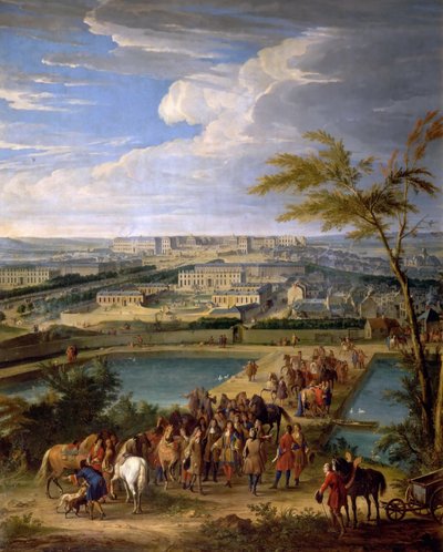 Vista da cidade e do Palácio de Versalhes, como visto da colina de Montbauron de Jean Baptiste Martin